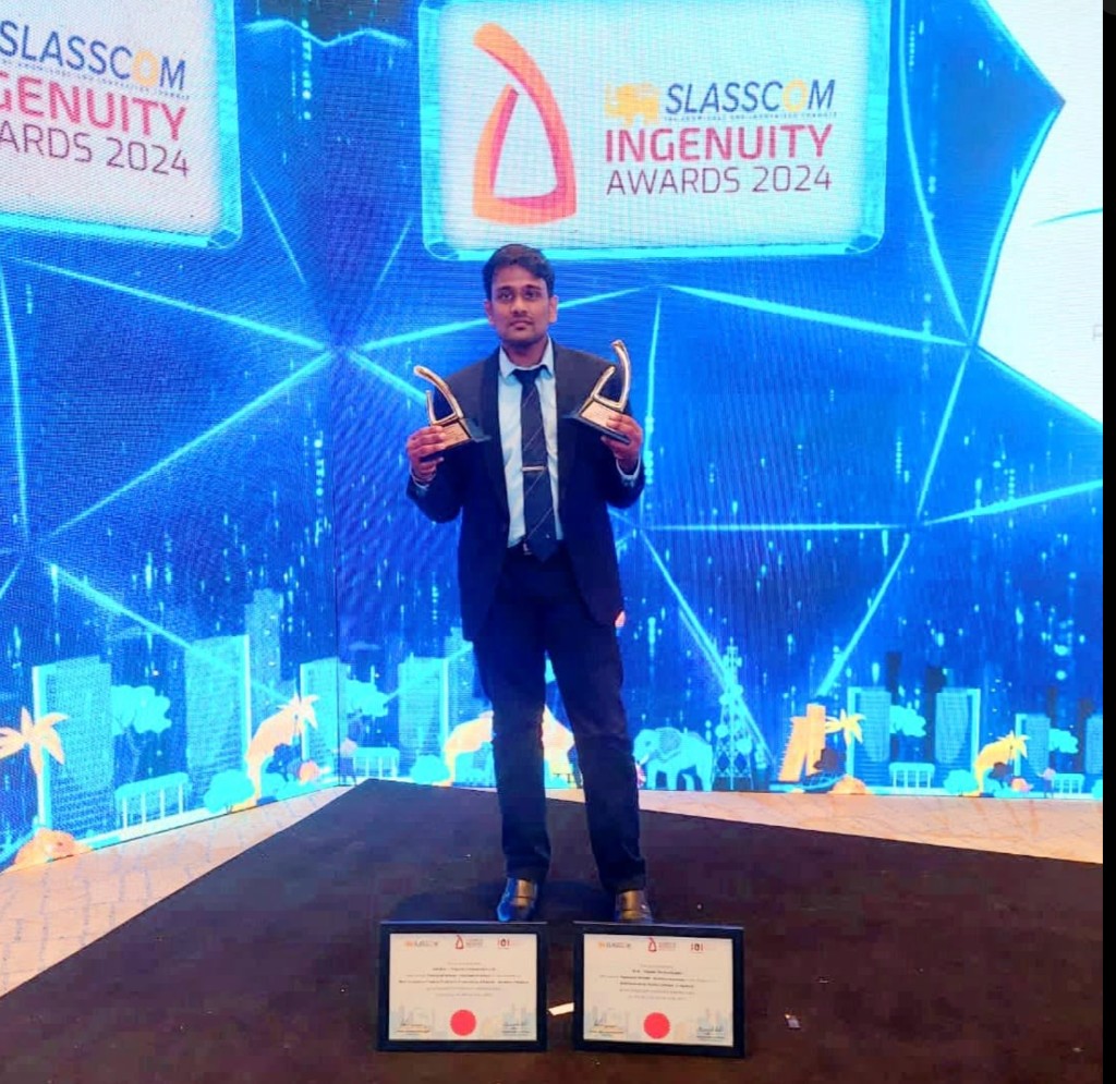 Award winner with SLASSCOM Ingenuity trophies